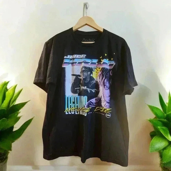 Juice World T Shirt Size Large Black Legends Never Die 999 Club Rap Tee … - Picture 1 of 4